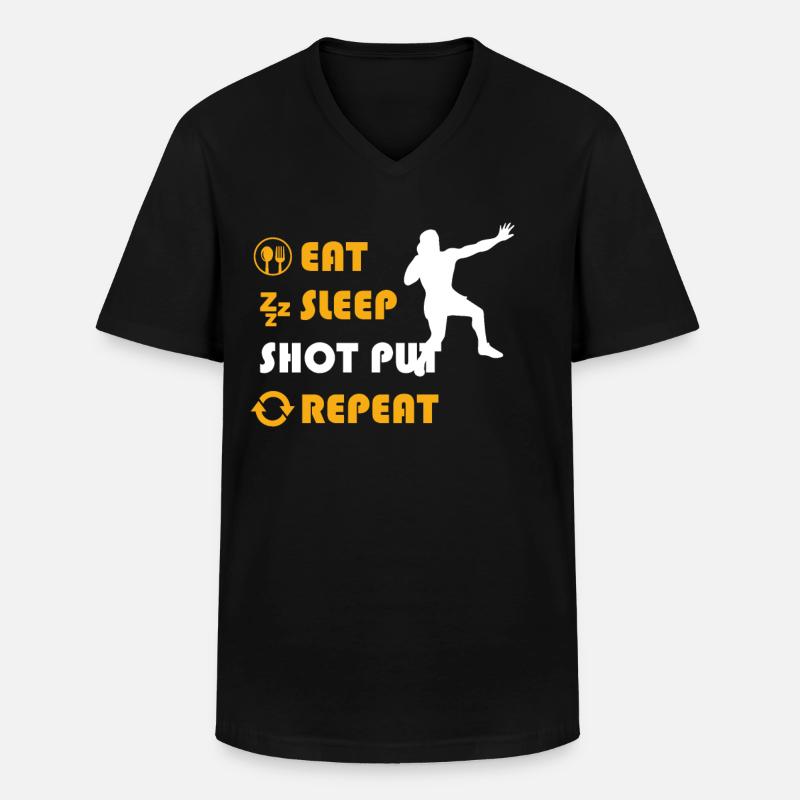Shot Put Graphic T-Shirt - Männer-T-Shirt mit V-Ausschnitt - Schwarz