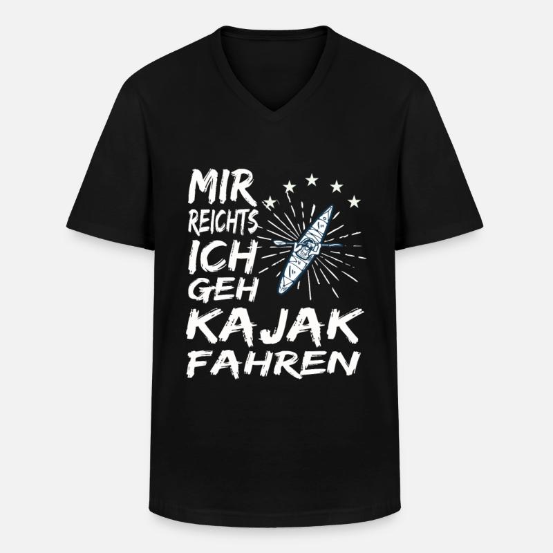 Kajak Geschenk - Männer-T-Shirt mit V-Ausschnitt - Schwarz