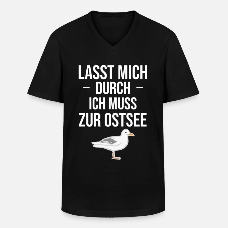 Ostsee Print Geschenk - Männer-T-Shirt mit V-Ausschnitt - Schwarz
