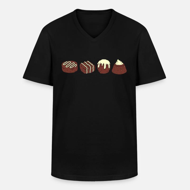 Pralinen - Männer-T-Shirt mit V-Ausschnitt - Schwarz