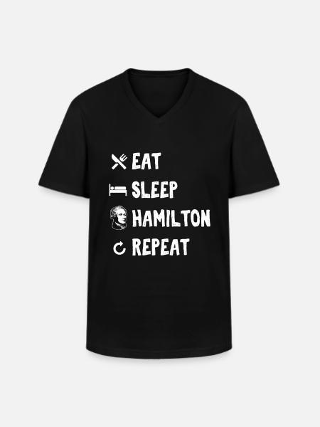 Eat Sleep Hamilton Repeat - Men's V-Neck T-Shirt - black