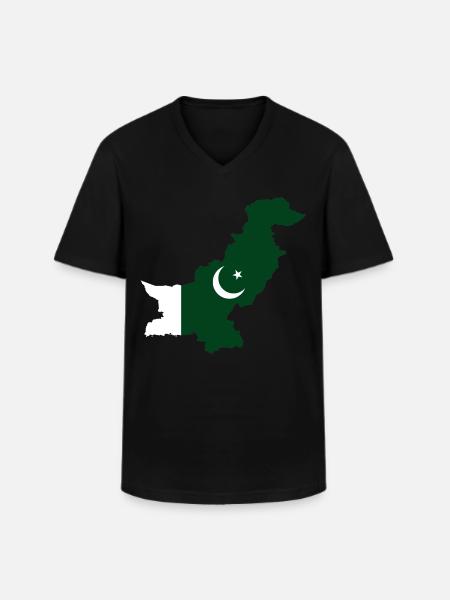 Pakistan flag map flag - Men's V-Neck T-Shirt - black