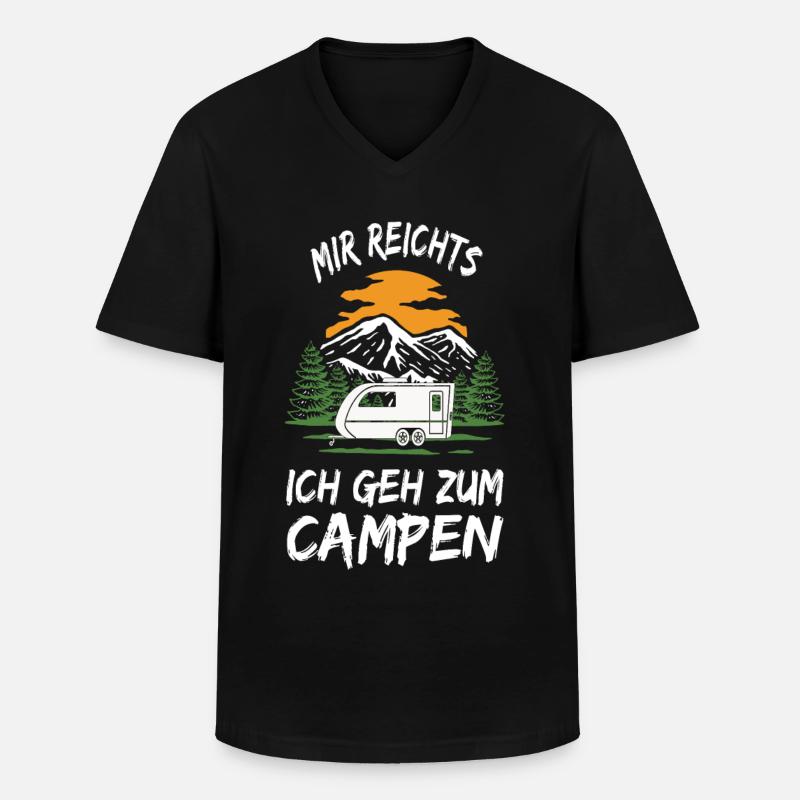 Camping auf dem Campingplatz - Männer-T-Shirt mit V-Ausschnitt - Schwarz