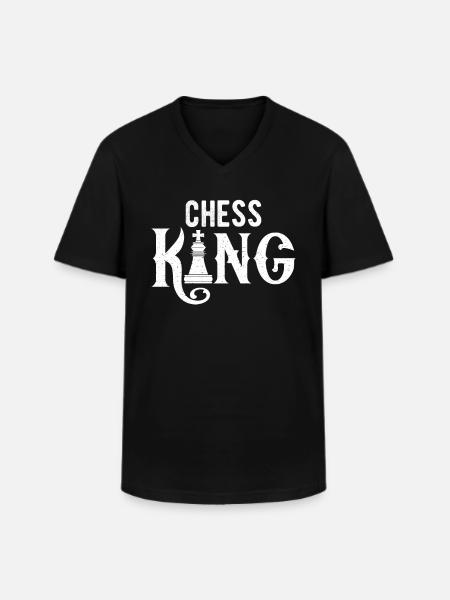 Chess King - chess player - Men's V-Neck T-Shirt - black