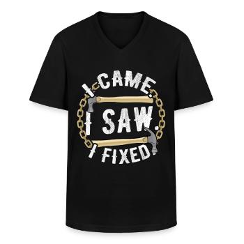 Zimmermann Carpenter Zimmerer Reparieren - Männer-T-Shirt mit V-Ausschnitt - Schwarz - Vorne - AI Model Male 178 dark (178cm)
