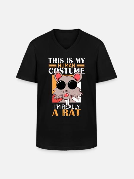 Rat, rat lover, rats - Men's V-Neck T-Shirt - black