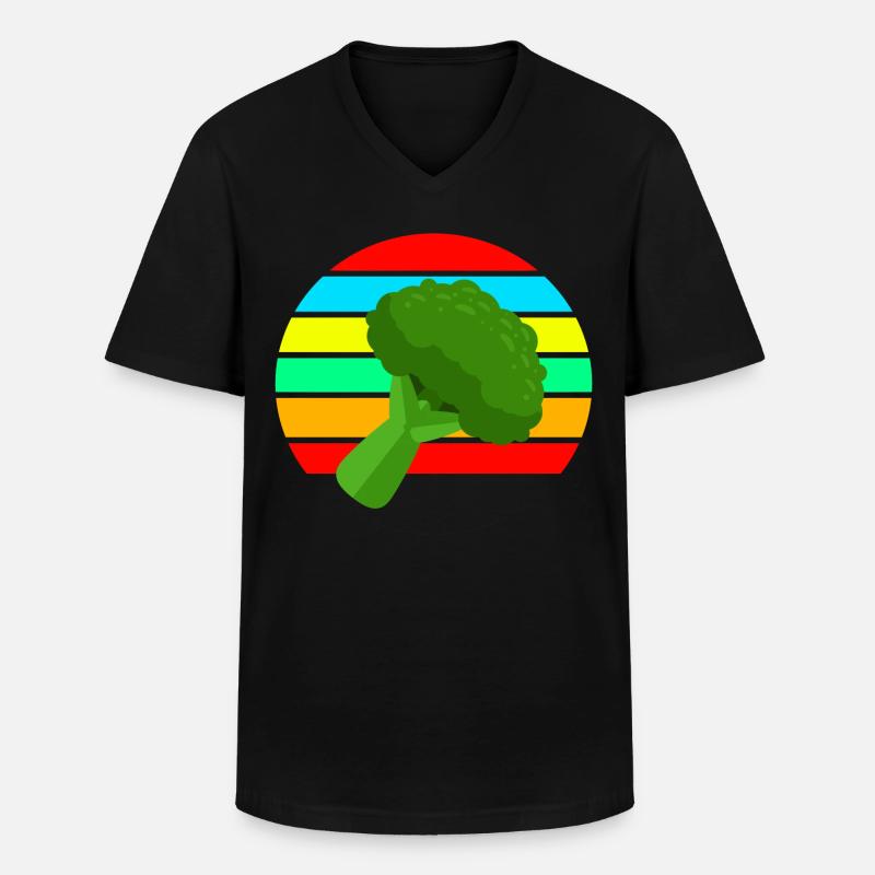 Brokkoli - Männer-T-Shirt mit V-Ausschnitt - Schwarz