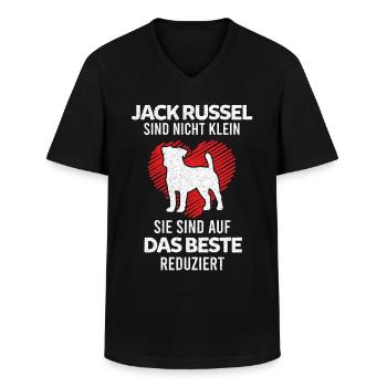 Jack Russell Terrier Hund Hundeliebhaber Lustige S - Männer-T-Shirt mit V-Ausschnitt - Schwarz - Vorne - AI Model Male 178 dark (178cm)
