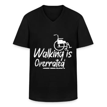 Wheelchair Humor Disability Handicap - Men's V-Neck T-Shirt - black - Front - AI Model Male 178 dark (178cm)
