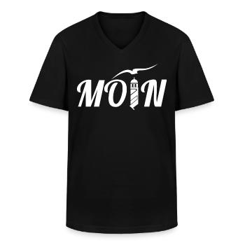 Moin - Männer-T-Shirt mit V-Ausschnitt - Schwarz - Vorne - AI Model Male 178 dark (178cm)