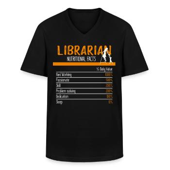 Librarian Ingredients - Men's V-Neck T-Shirt - black - Front - AI Model Male 178 dark (178cm)