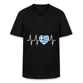 Lustiger Griechischer Spruch Griechenland Geschenk - Männer-T-Shirt mit V-Ausschnitt - Schwarz - Vorne - AI Model Male 178 dark (178cm)
