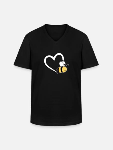Bees Heart Honeybee Beekeeper Gift - Men's V-Neck T-Shirt - black