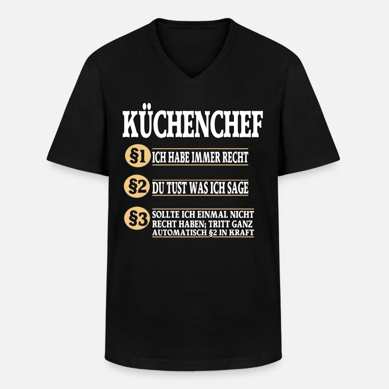 Küchenchef Koch Kochen - Männer-T-Shirt mit V-Ausschnitt - Schwarz