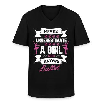 Conception de ballet pour un danseur de ballet - T-shirt col V Homme - noir - Devant - AI Model Male 178 dark (178cm)