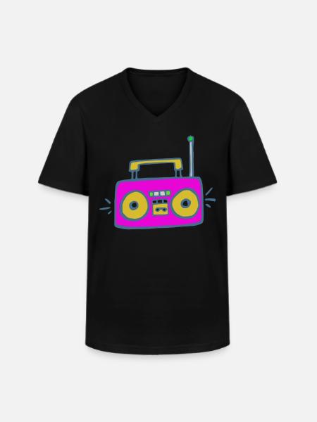 Stereo tape - Men's V-Neck T-Shirt - black