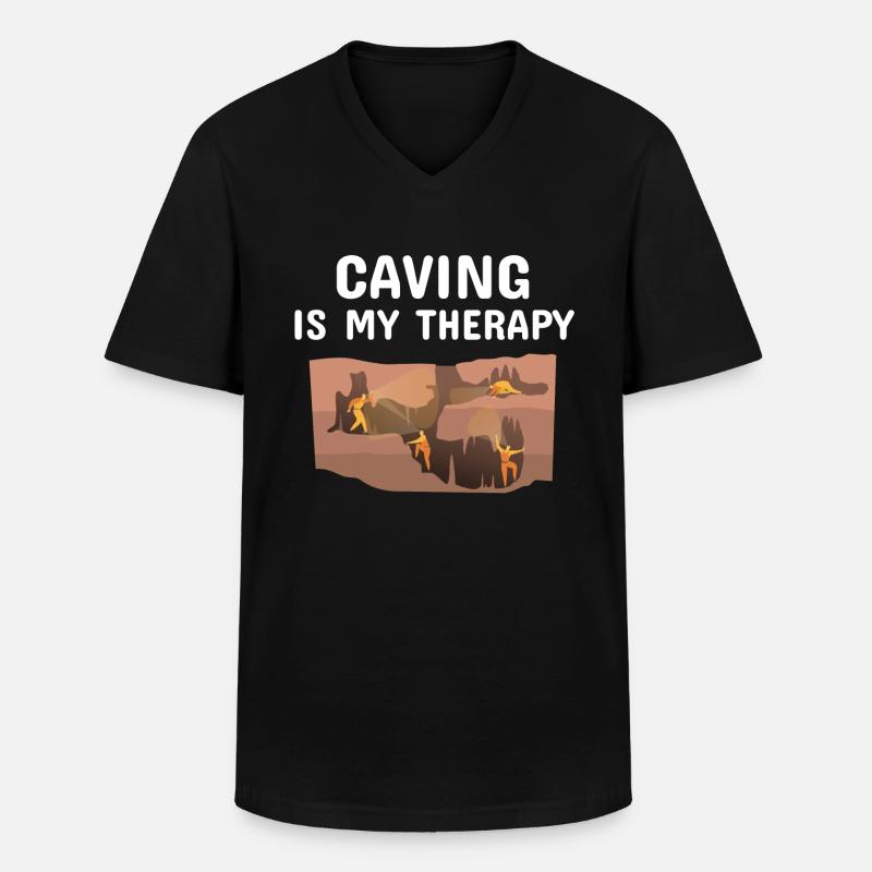 Höhlenforschung - Männer-T-Shirt mit V-Ausschnitt - Schwarz