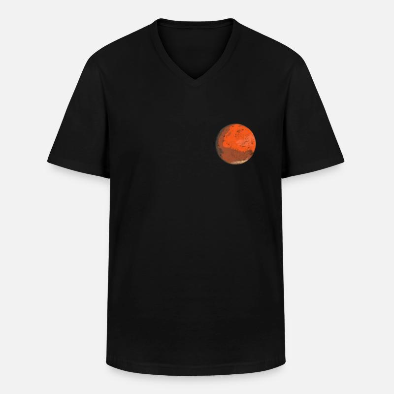 Mars - Männer-T-Shirt mit V-Ausschnitt - Schwarz