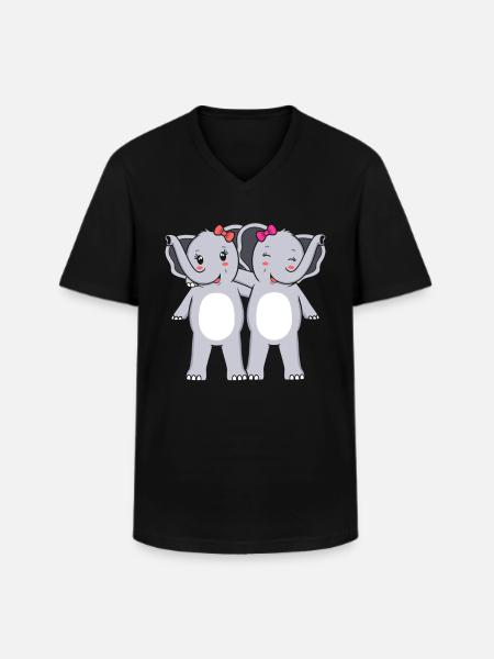 Elephants elephants - Men's V-Neck T-Shirt - black
