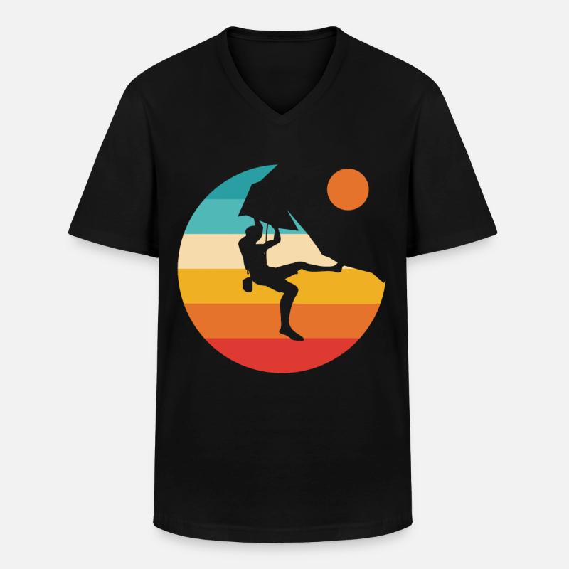 Klettern Klettern Bergsteiger Berg boulder - Männer-T-Shirt mit V-Ausschnitt - Schwarz