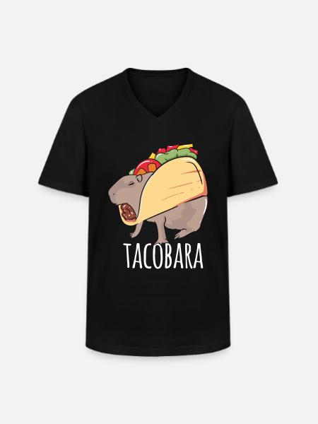 Capybara tacobara rodent capybara wild animal - Men's V-Neck T-Shirt - black