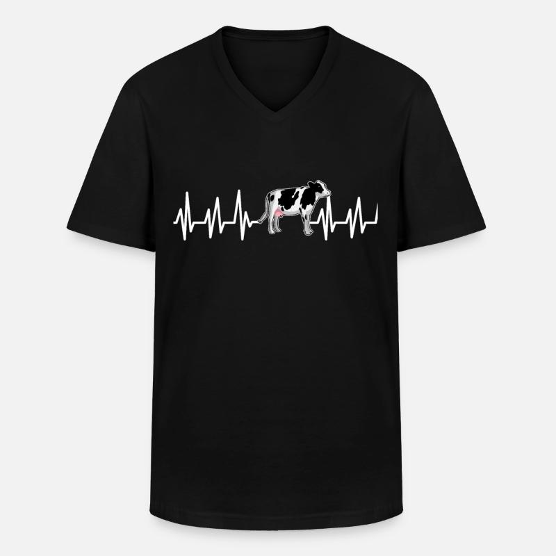 Kuh - Männer-T-Shirt mit V-Ausschnitt - Schwarz
