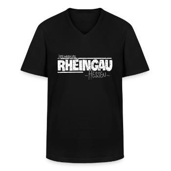 Rheingau is my Happy Place in Hessen - Men's V-Neck T-Shirt - black - Front - AI Model Male 178 dark (178cm)