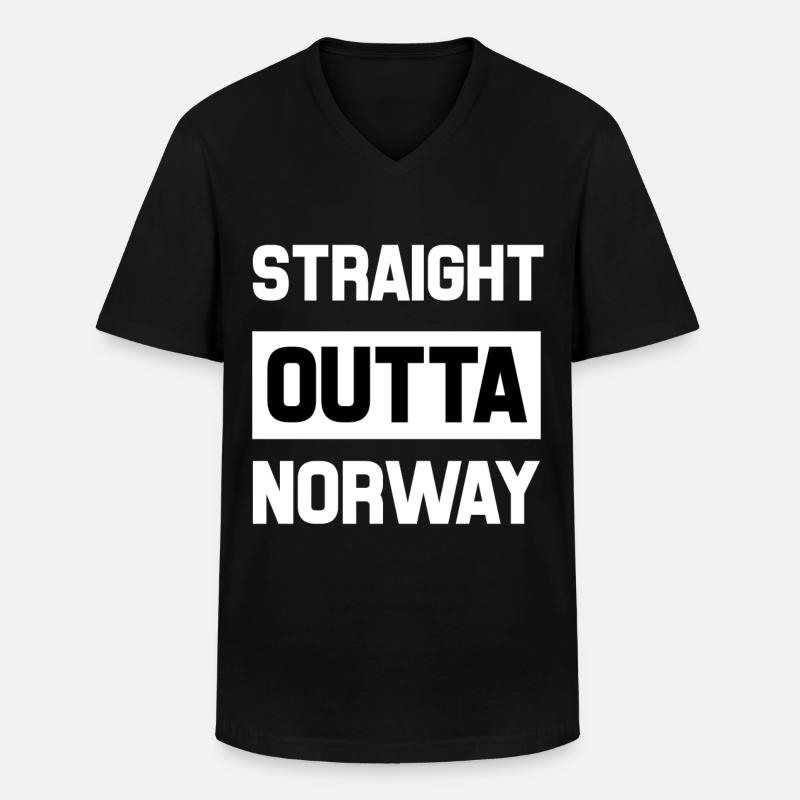Norwegen - Männer-T-Shirt mit V-Ausschnitt - Schwarz