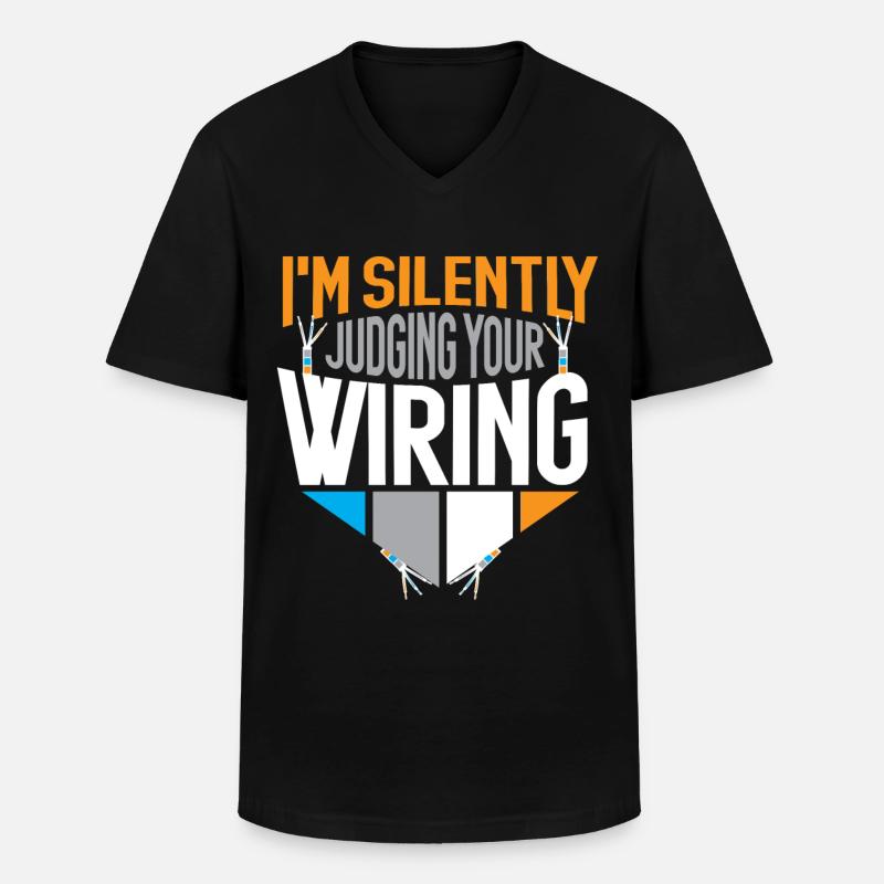 electrician electricity electronics electronics profession - Men's V-Neck T-Shirt - black