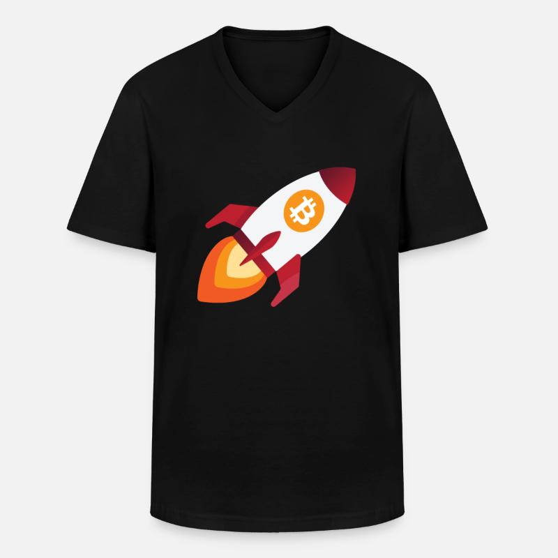 Bitcoin rocket - cryptocurrency crypto bitcoins - Men's V-Neck T-Shirt - black
