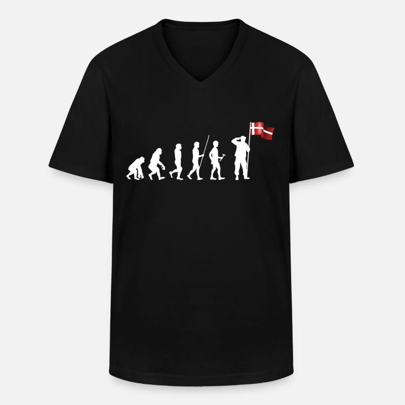 Dänemark - Männer-T-Shirt mit V-Ausschnitt - Schwarz