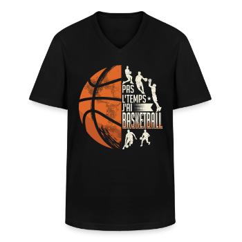 Basketteur Humour Cadeaux - T-shirt col V Homme - noir - Devant - AI Model Male 178 dark (178cm)
