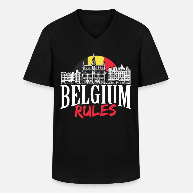 Belgium pride gift idea - Men's V-Neck T-Shirt - black