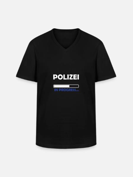 Polizei in progress - Männer-T-Shirt mit V-Ausschnitt - Schwarz