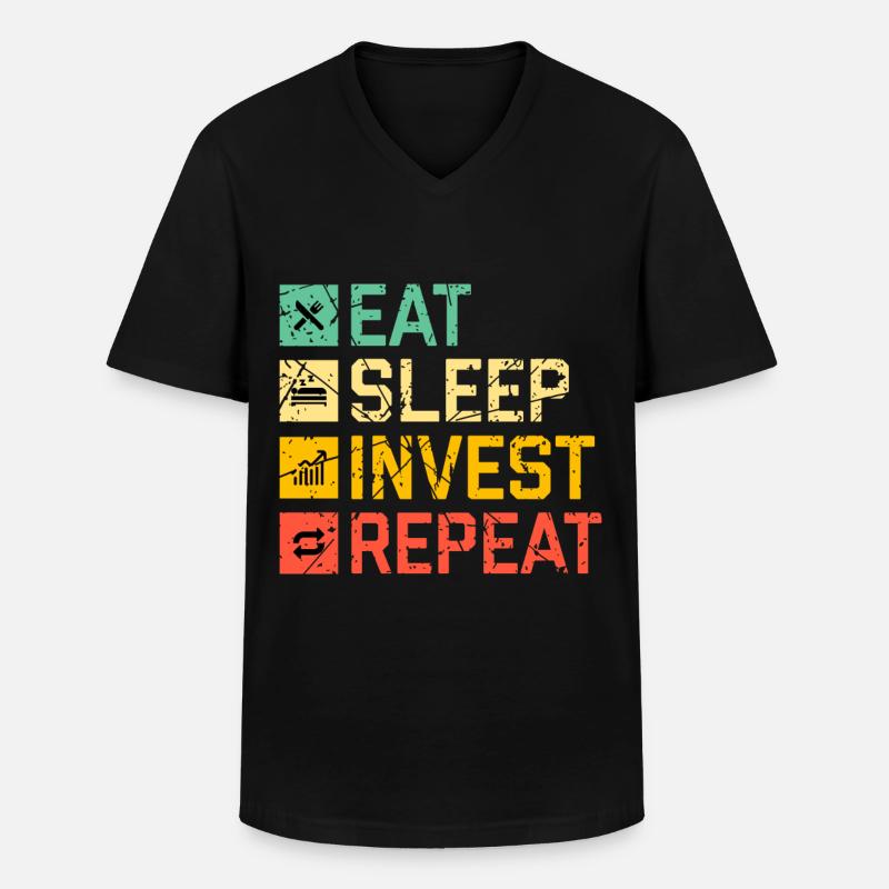 Finanzen - Männer-T-Shirt mit V-Ausschnitt - Schwarz