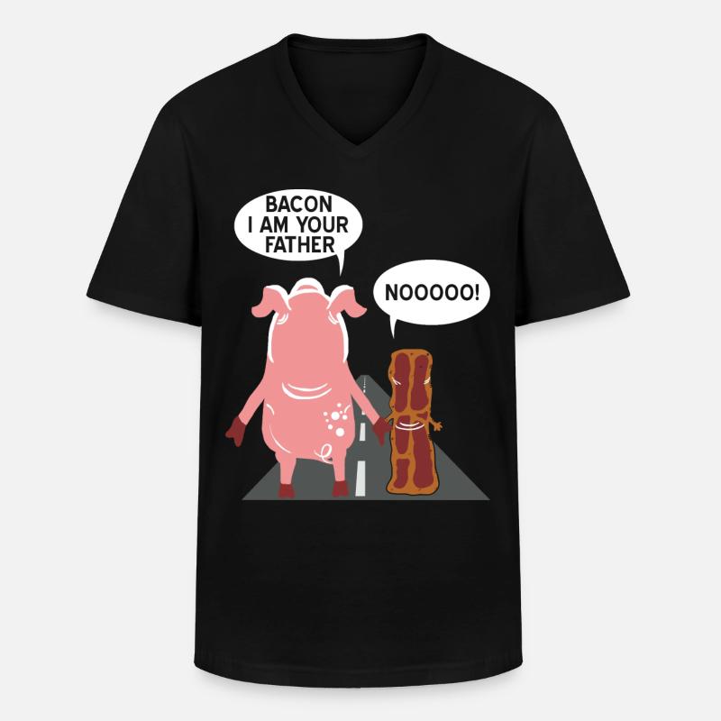Bacon ich bin dein Vater - Männer-T-Shirt mit V-Ausschnitt - Schwarz