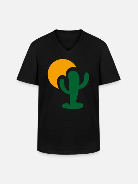 Sun Cactus Design - Men's V-Neck T-Shirt - black