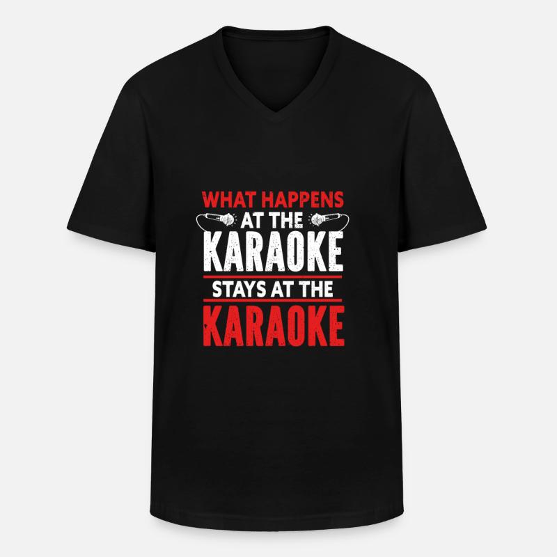 Karaoke - Männer-T-Shirt mit V-Ausschnitt - Schwarz