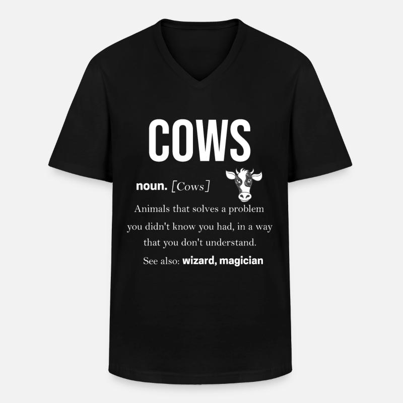 Kuh - Männer-T-Shirt mit V-Ausschnitt - Schwarz