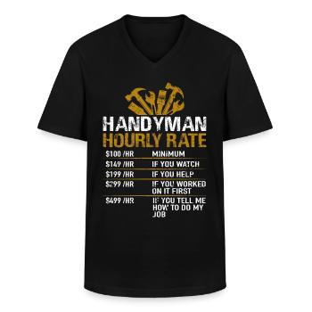 Handyman Tarif horaire Handyman Handyman - T-shirt col V Homme - noir - Devant - AI Model Male 178 dark (178cm)