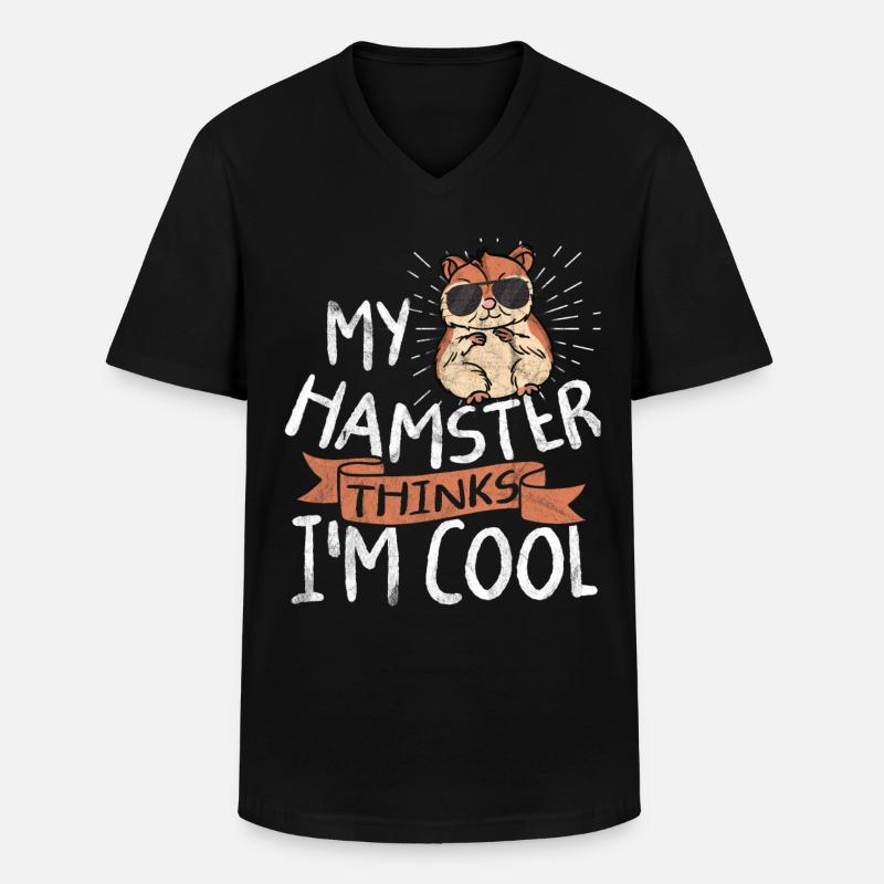 Hamster - Männer-T-Shirt mit V-Ausschnitt - Schwarz