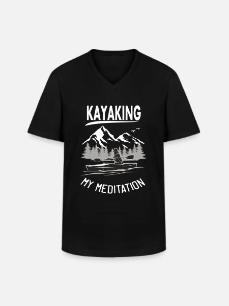 Kayaking funny saying - Men's V-Neck T-Shirt - black