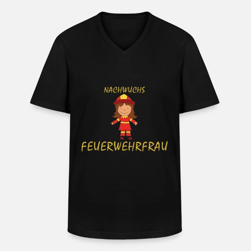 Nachwuchs Feuerwehrfrau - Männer-T-Shirt mit V-Ausschnitt - Schwarz