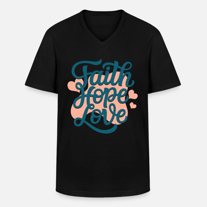 Glaube Hoffnung Liebe - Männer-T-Shirt mit V-Ausschnitt - Schwarz