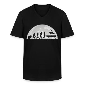 Turnen Gymnastik Evolution Mond Turner Turnerin - Männer-T-Shirt mit V-Ausschnitt - Schwarz - Vorne - AI Model Male 178 dark (178cm)
