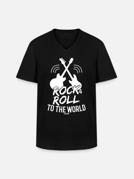Rock music guitar - Men's V-Neck T-Shirt - black