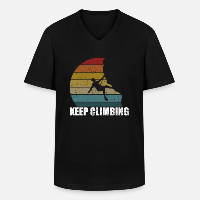 Klettern Keep Climbing - Men's V-Neck T-Shirt - black
