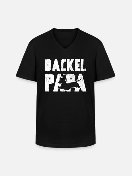 Dachshund Dad Master - Men's V-Neck T-Shirt - black
