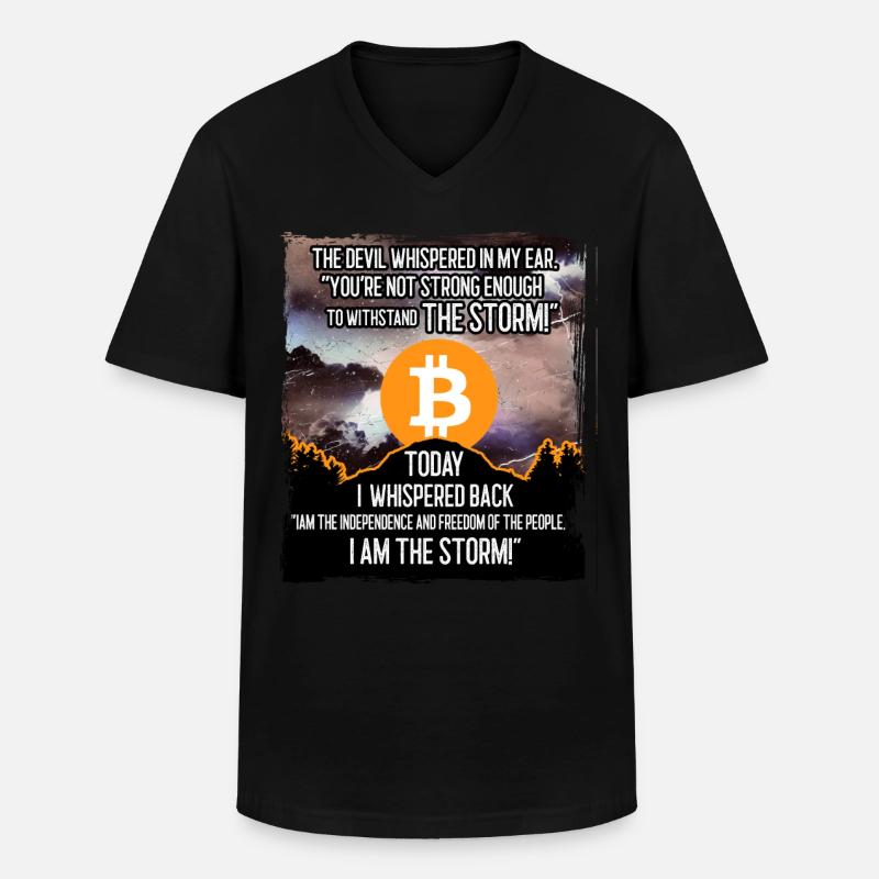Bitcoin Storm - Männer-T-Shirt mit V-Ausschnitt - Schwarz
