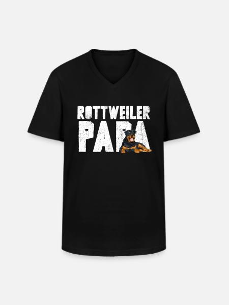 Rottweiler Papa - Männer-T-Shirt mit V-Ausschnitt - Schwarz